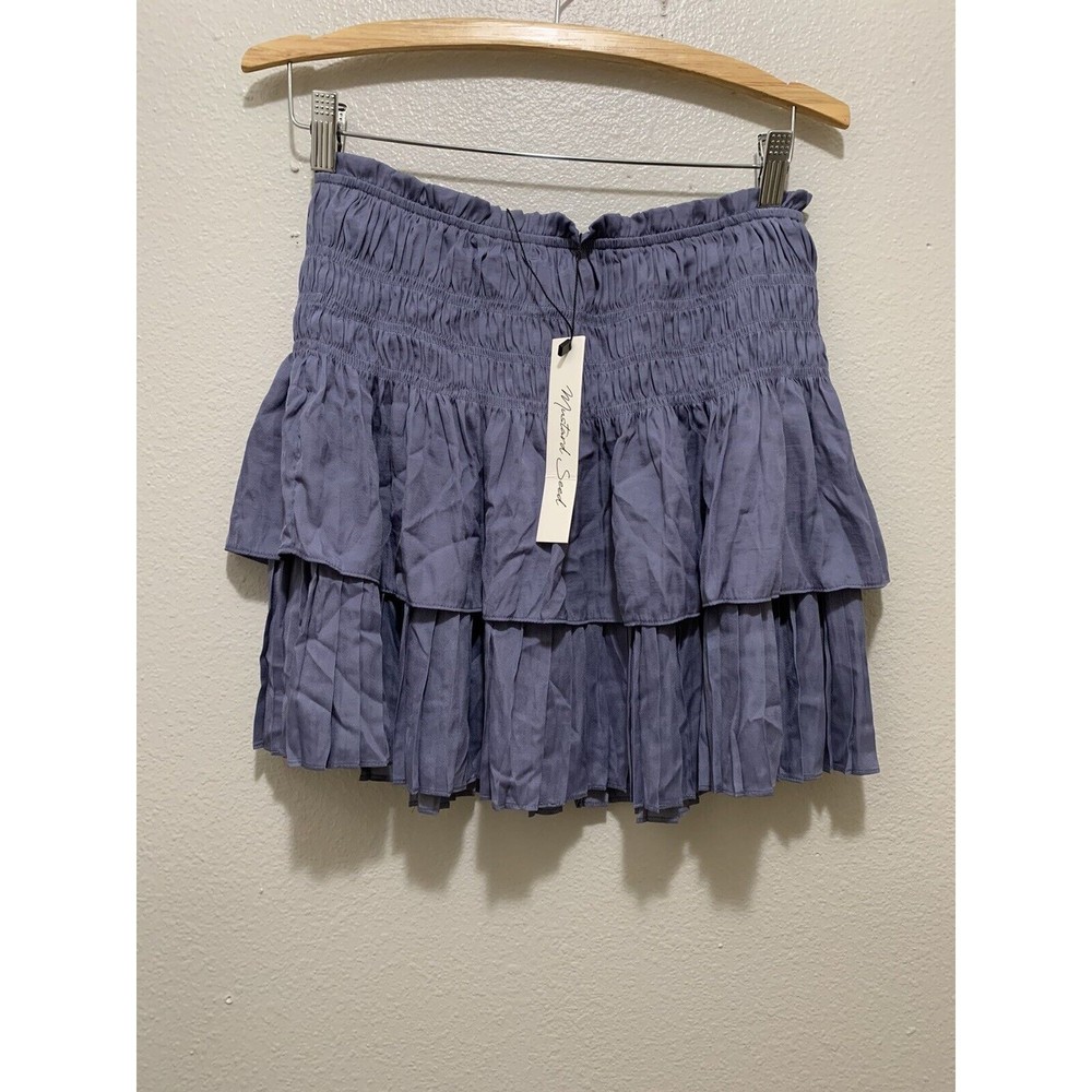 Mustard Seed Lavender Tiered Ruffle Mini Skirt